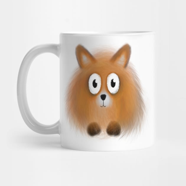 Ginger pomeranian puppy dog Fox illustration cartoon by Squeeb Creative